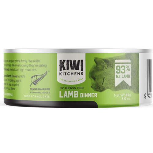 Kiwi Kitchens Grass Fed Canned Wet Cat Food Lamb Dinner 18 x 85g