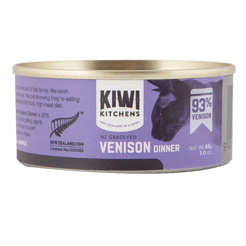 Kiwi Kitchens Grass Fed Venison Dinner Canned Wet Cat Food 85g x 24