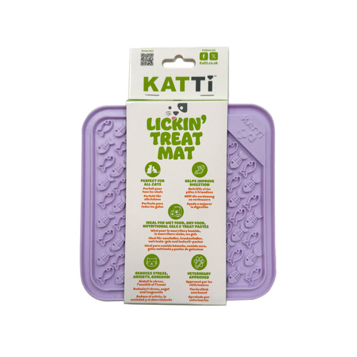 Superior Pet Katti Lickin Slow Feeder Treat Mat for Cats Fish Purple
