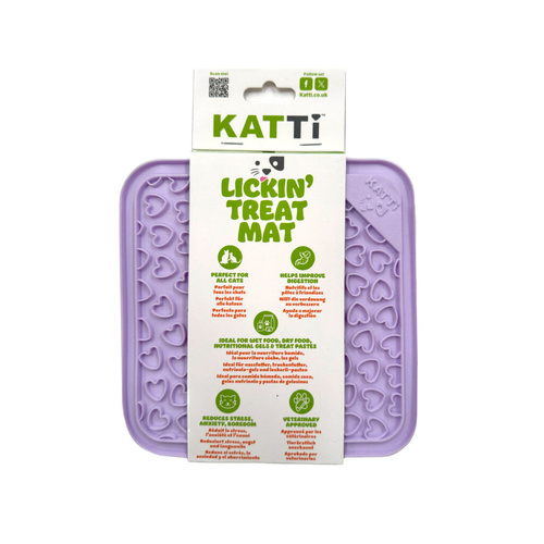 Superior Pet Katti Lickin Slow Feeder Treat Mat for Cats Heart Purple
