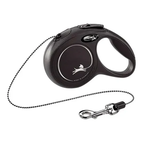 Flexi Classic Cord Retractable Leash for Cats Black Extra Small 3m
