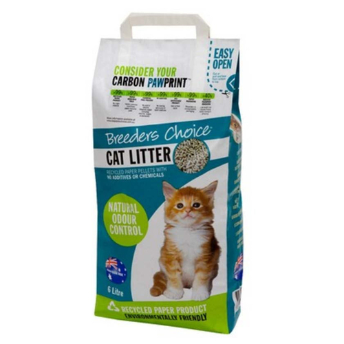 Breeders Choice Biodegradable Natural Odour Control Cat Litter 5 x 6L