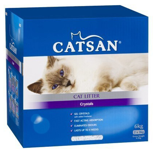 Catsan Silica Cat Litter Crystals Lavender Scent High Absorption 6kg 