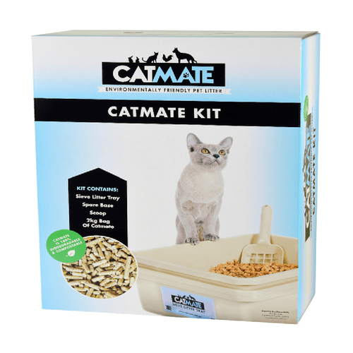 Catmate Cat Litter Kit w/ Tray Extra Base & Scoop Charcoal 5 Piece Set