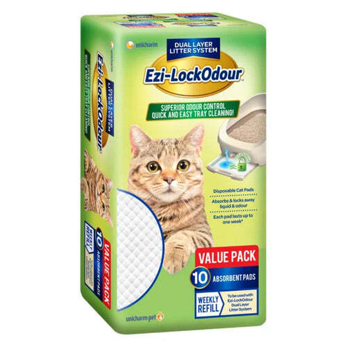 Ezi-LockOdour Cat Litter System Absorbant Pet Cat Pads 10 Pack