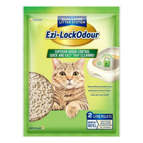 Ezi Lockodour Natural Mineral Zeolite Cat Litter Pellets 2L
