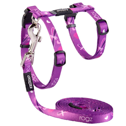 Rogz Kiddycat Polyester Cat Harness & Lead Set Dragon 11mm