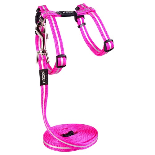 Rogz Alleycat Adjustable Cat Harness & Lead Set Pink 8mm