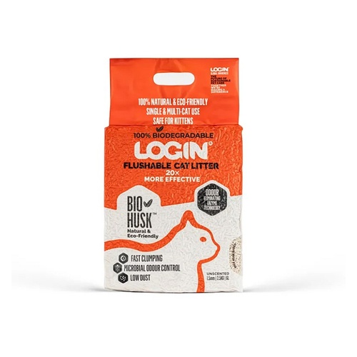 Login Rice Husk Flushable Low Dust Odour Control Cat Litter 2.5kg