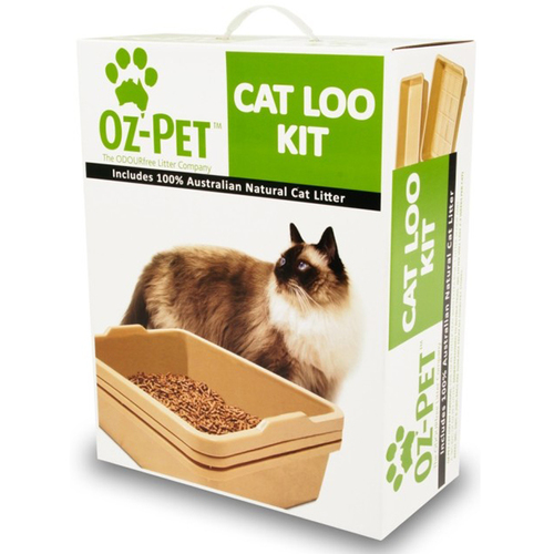 Oz Pet Odorless Cat Loo Tray Kit System Charcoal