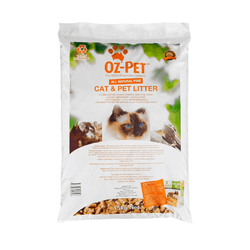 Oz Pet Natural Pine Odour Control Cat & Pet Litter Pellet 15kg