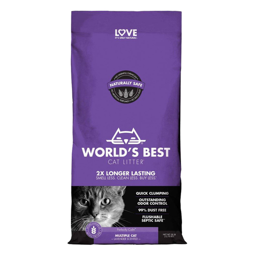 Worlds Best Cat Litter Clumping Multi-Cat Litter Odour Control Lavender 12.7kg
