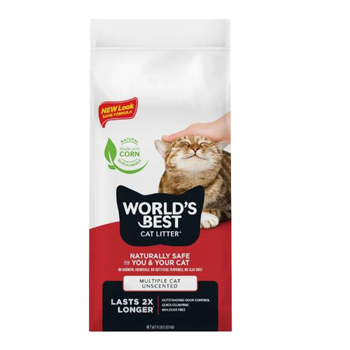 Worlds Best Cat Litter Multiple Cat Odor Control Unscented 6.8kg