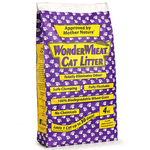 Wonder Wheat Cat Litter Eliminates & Controls Odour 4kg