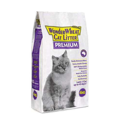 Wonder Wheat Premium Cat Litter Eliminates & Controls Odour 4kg