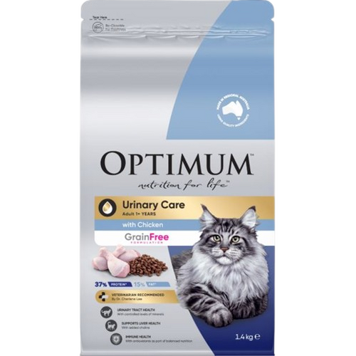 Optimum Adult 1+ Years Urinary Care Grain Free Dry Cat Food with Chicken 1.4kg