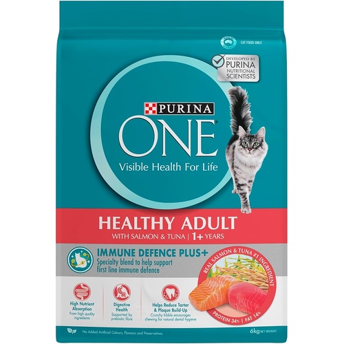 Purina One Healthy Adult 1+ Dry Cat Food with Salmon & Tuna 6kg