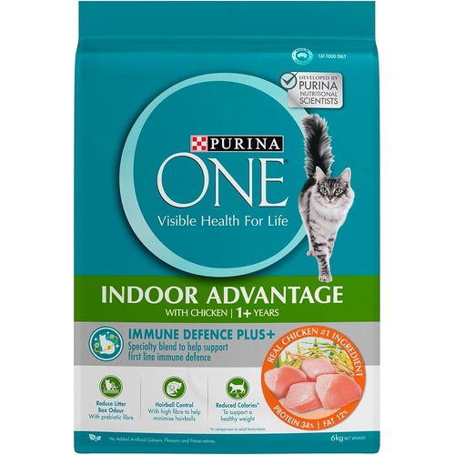 Purina One Adult 1+ Indoor Advantage Dry Cat Food with Chicken 6kg