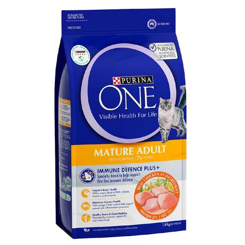 Purina One Mature Adult 7+ Immune Defence Plus Dry Cat Food Chicken 1.4kg