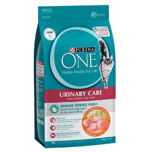 Purina One Adult 1+ Urinary Care Dry Cat Food Real Chicken 1.4kg
