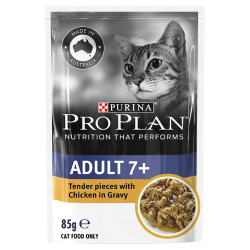 Pro Plan Senior 7+ Wet Cat Food Chicken Tender in Gravy 12 x 85g