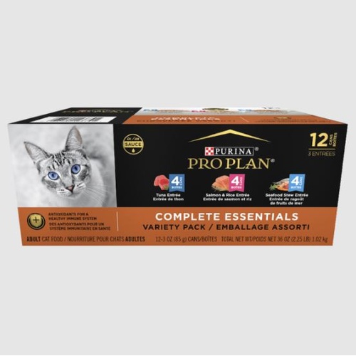 Pro Plan Adult Complete Essentials Seafood Favorites Variety Wet Cat Food