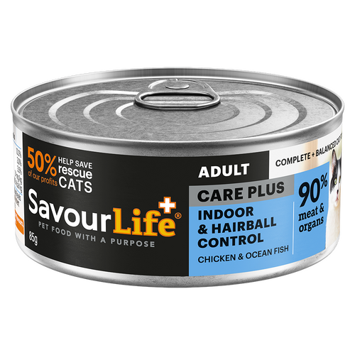 Savour Life Adult Care Plus Indoor & Hairball Control Cat Food Chicken 12 x 85g