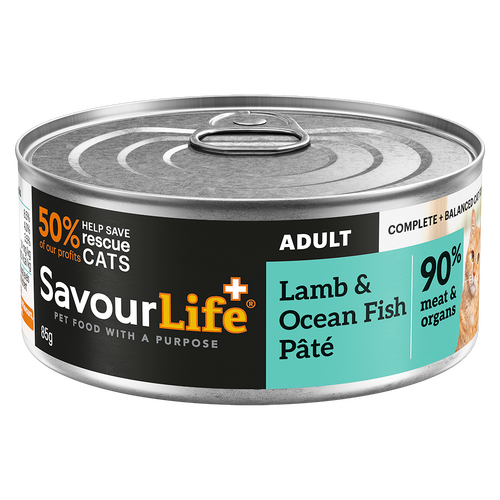 Savour Life Adult Grain-Free Wet Cat Food Lamb & Ocean Fish Pate 12 x 85g