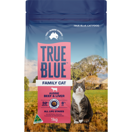 True Blue All Life Stages Family Cat Dry Cat Food Aussie Beef & Liver 1kg