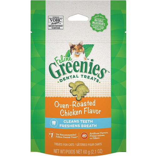 Greenies Cat Dental Treats Oven Roasted Chicken Flavour 60g x 1 Pack