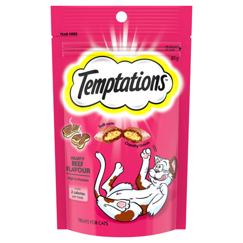 Temptations High Protein Cat Treats Hearty Beef 5 x 350g