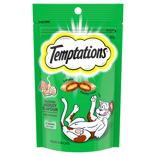 Temptations High Protein Cat Treats Seafood Medley 5 x 180g