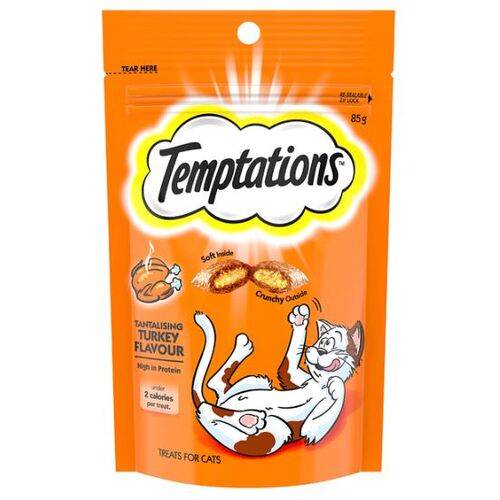 Temptations Tantalising Turkey High Protein Cat Treats Resealable Pack 85g