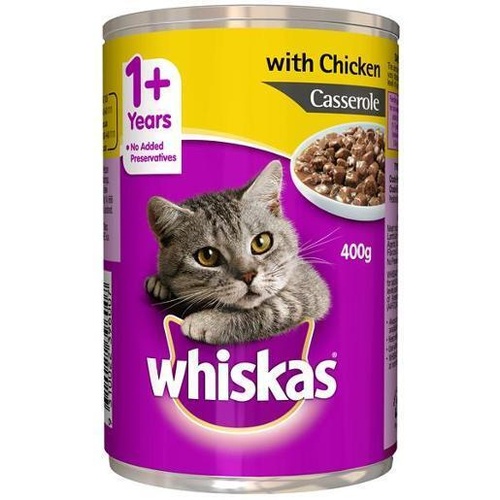 Whiskas Adult Cat Food Chicken and Veal in Loaf 400g x 24 