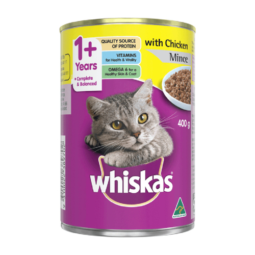 Whiskas Cat Food Minced Chicken 400g x 24 