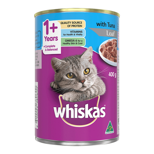 Whiskas Adult 1+ Years Wet Cat Food w/ Tuna Loaf Flavour 400g x24