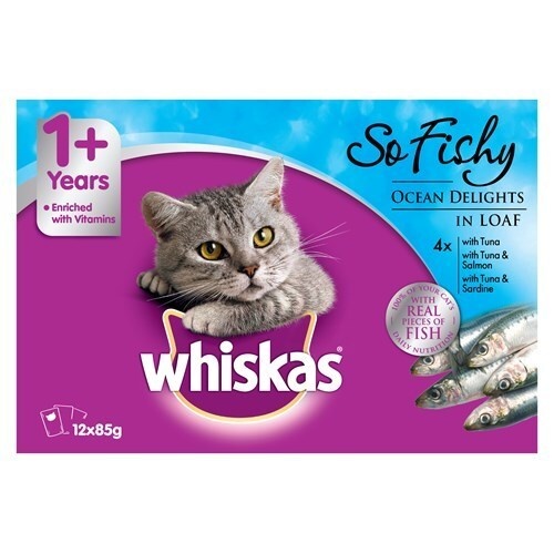 Whiskas Oh So Fishy Cat Food Ocean Delights in Loaf 85g x 12 