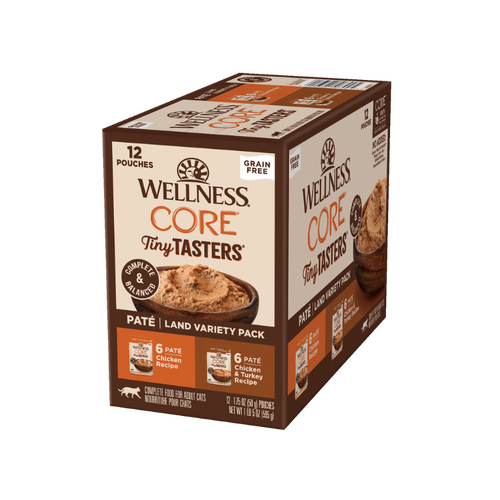 Wellness Core Tiny Tasters Poultry Pate Land Variety Pack Wet Cat Food 12 x 50g