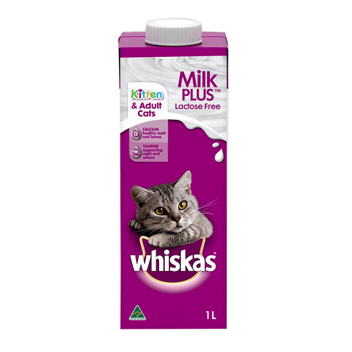 Whiskas Cat Milk Plus Lactose Free for Kittens & Adults 8 x 1L