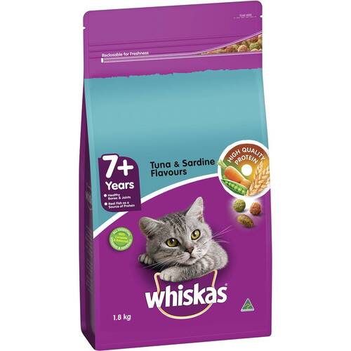 Whiskas Mature 7+ Years Dry Cat Food Tuna & Sardine Flavour 1.8kg