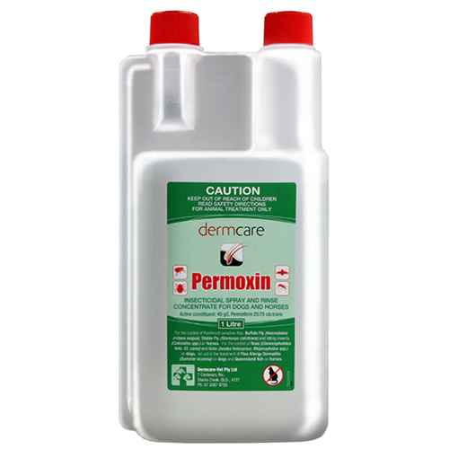 Dermcare Permoxin Dogs & Horses Insecticidal Rinse Spray 1L 