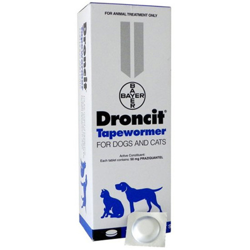 Droncit Tabs Tapewormer 50mg Praziquantel Animals Dogs 100 Pack
