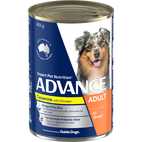 Advance Adult All Breed Wet Dog Food Casserole w/ Chicken 12 x 400g