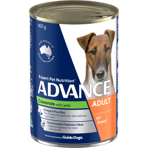 Advance Adult All Breed Wet Dog Food Casserole w/ Lamb 12 x 400g