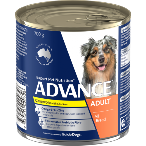 Advance Adult All Breed Wet Dog Food Casserole w/ Chicken 12 x 700g