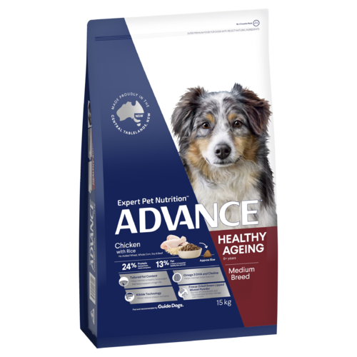 Advance Mature 8+ Medium Breed Healthy Ageing Dry Dog Food Chicken w/ Rice 15kg