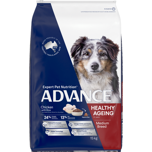 Advance Medium Breed Healthy Ageing Dry Dog Food Chicken with Rice 15kg