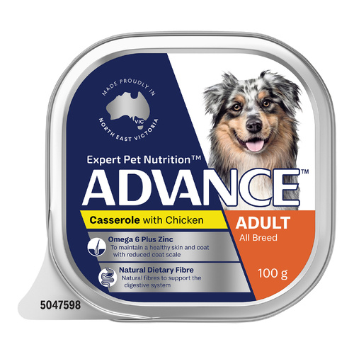 Advance Adult All Breed Wet Dog Food with Casserole with Chicken 12 x 100g