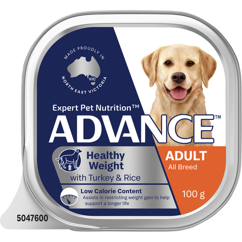 Advance Adult All Breed Healthy Weight Wet Dog Food with Turkey & Rice 12 x 100g