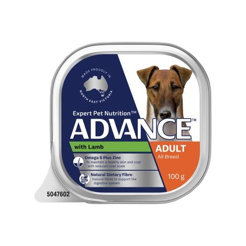 Advance Adult All Breed Wet Dog Food with Lamb Trays 12 x 100g